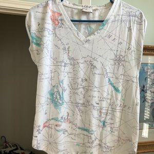 Soft map print shirt Anthropologie